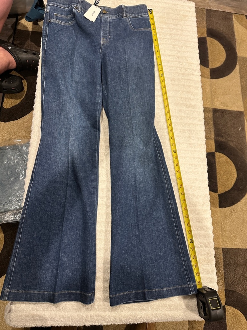 SPANX Dark Blue Wide Leg Flare Jeans